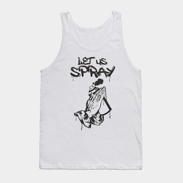 Let Us Spray Graffiti Spray Paint Tank Top by Wasabi Snake